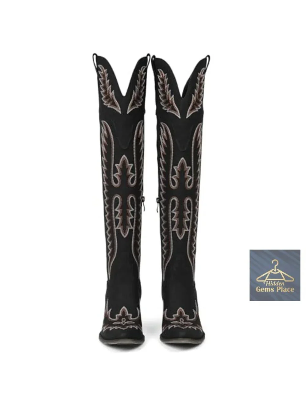 Over the Knee Cowgirl Boots Women Thigh High Western Pointed Toe PU